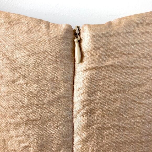 Ellen Tracy Shimmering Gold Draped Front Scoop Neck Tank Party Dress - Picture 9 of 17